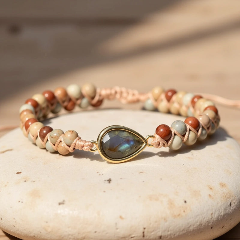 Bracelet Tressé "Audace" en Jaspe & Labradorite