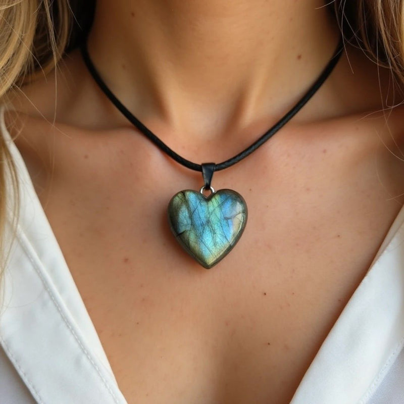 Pendentif Coeur en Labradorite