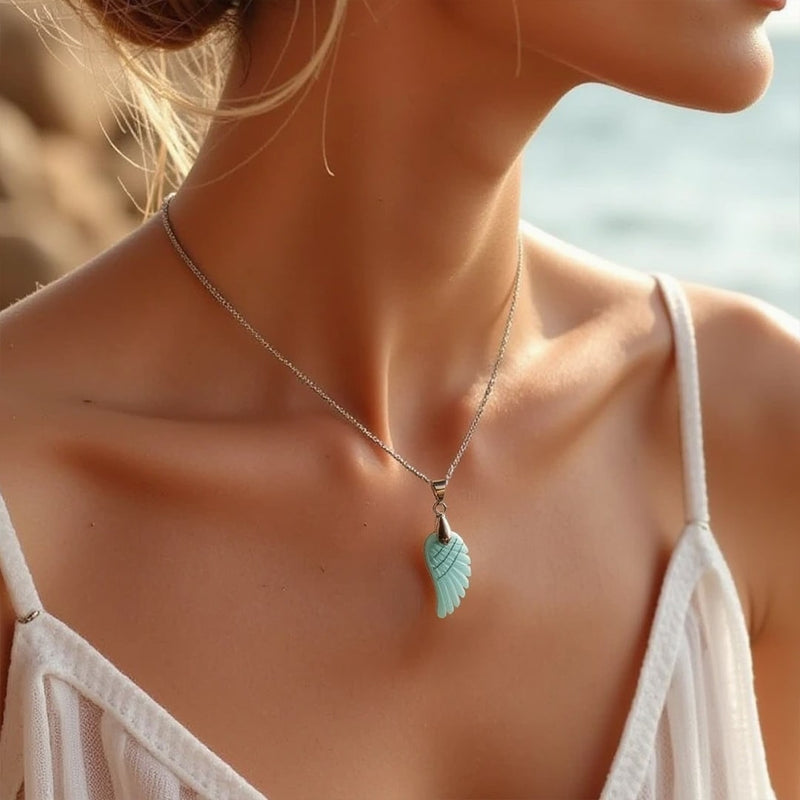 Pendentif "Aile d'Ange" en Pierre Naturelle