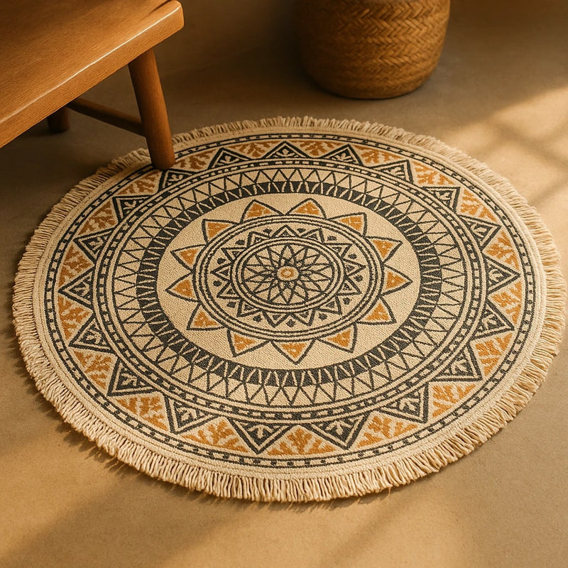 Tapis Rond Ethnique Mandala