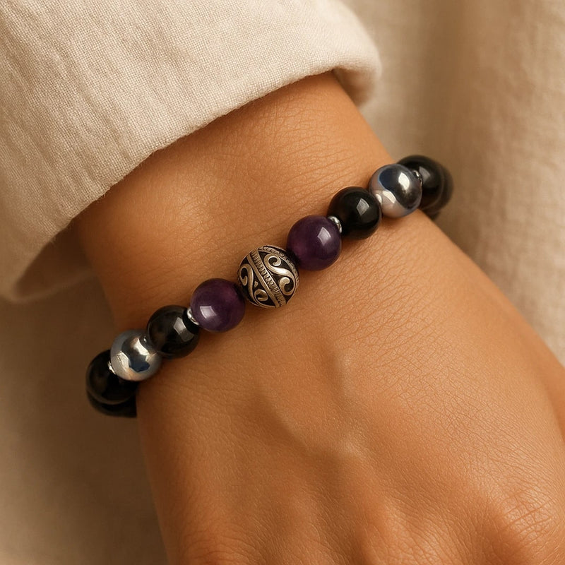 Bracelet Premium "Bouclier Émotionnel" en Pierres Naturelles
