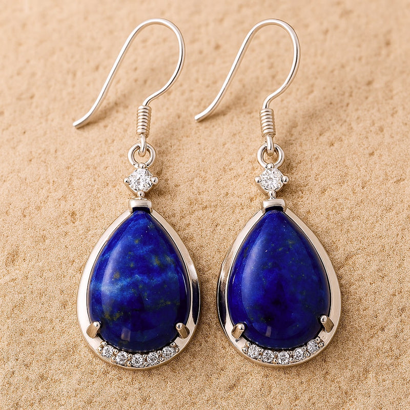 Boucles d'Oreilles "Lumière Azurée" en Lapis Lazuli
