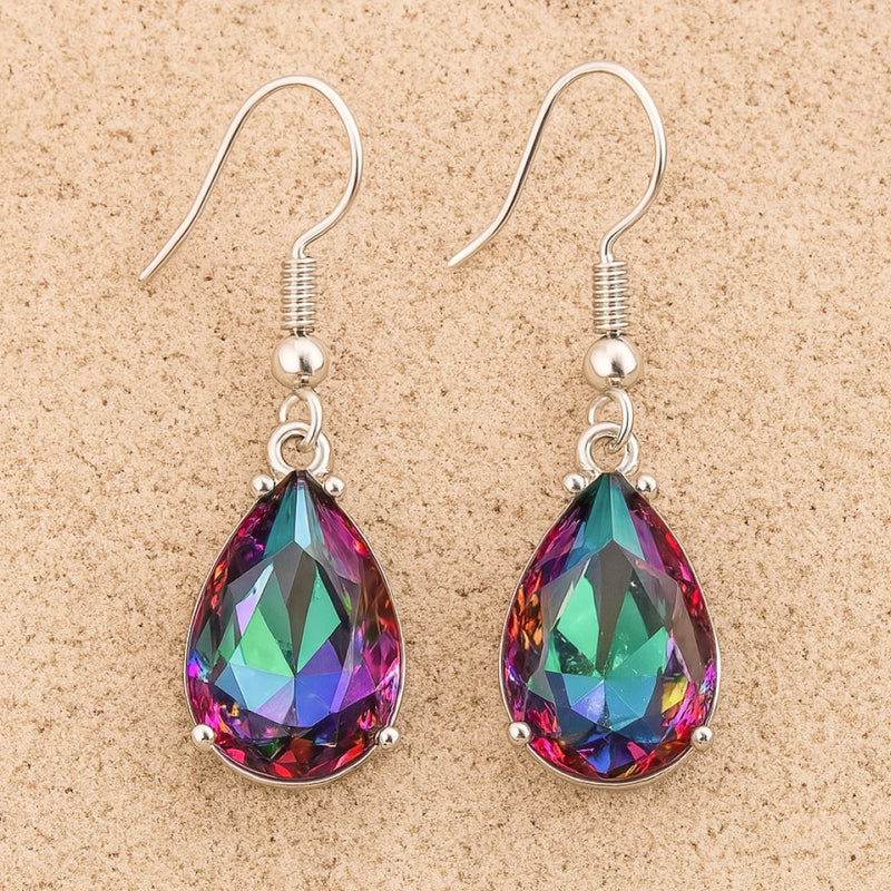 Boucles d'Oreilles en Topaze Mystique Arc-en-Ciel