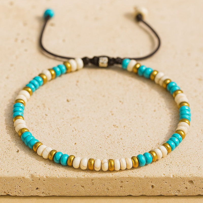 Bracelet "Vibration" en Turquoise & Howlite