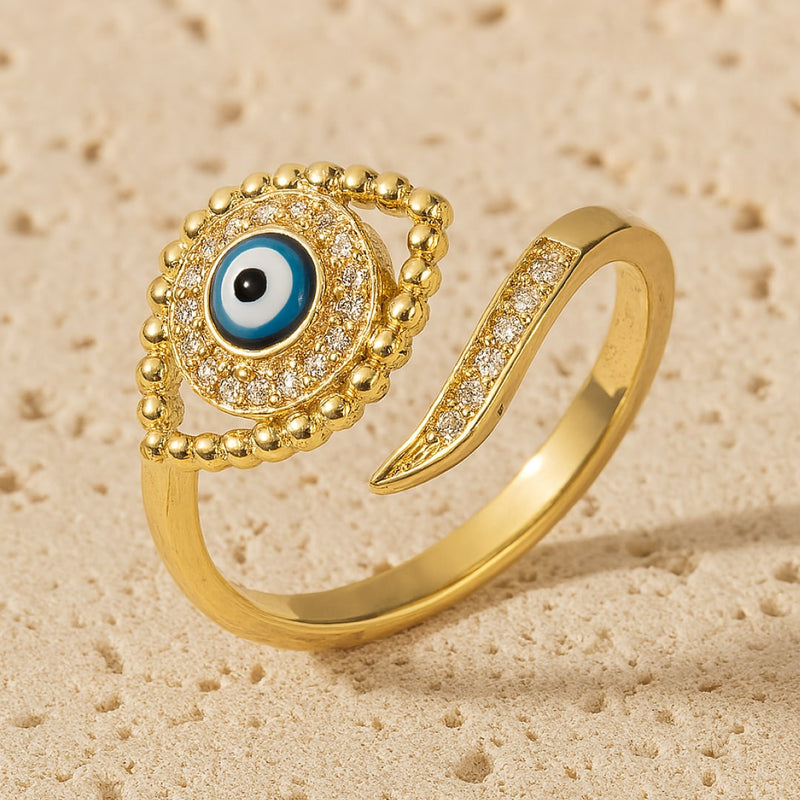 Bague Ajustable Oeil Bleu Porte-Bonheur