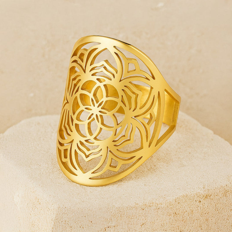 Bague Ajustable "Fleur de Mandala"