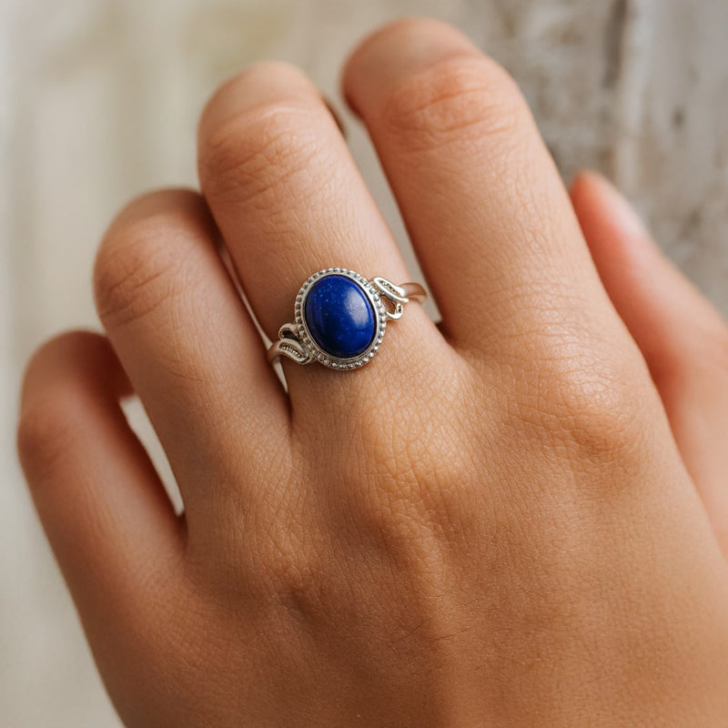 Bague Ajustable "Harmonie Céleste" en Lapis Lazuli