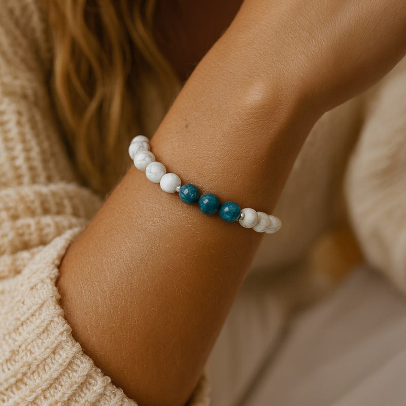 Bracelet "Amincissement" en Apatite & Howlite