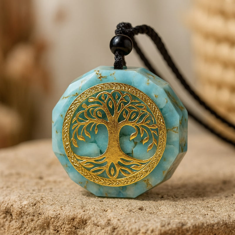 Pendentif Orgonite "Anahata" en Turquoise