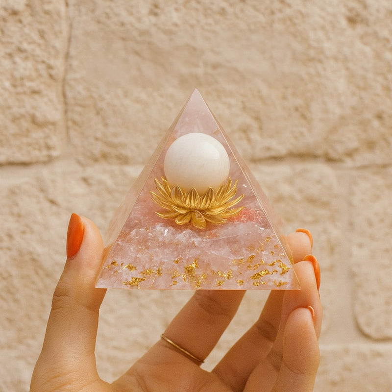 Orgonite "Ouverture du Coeur" en Quartz Rose