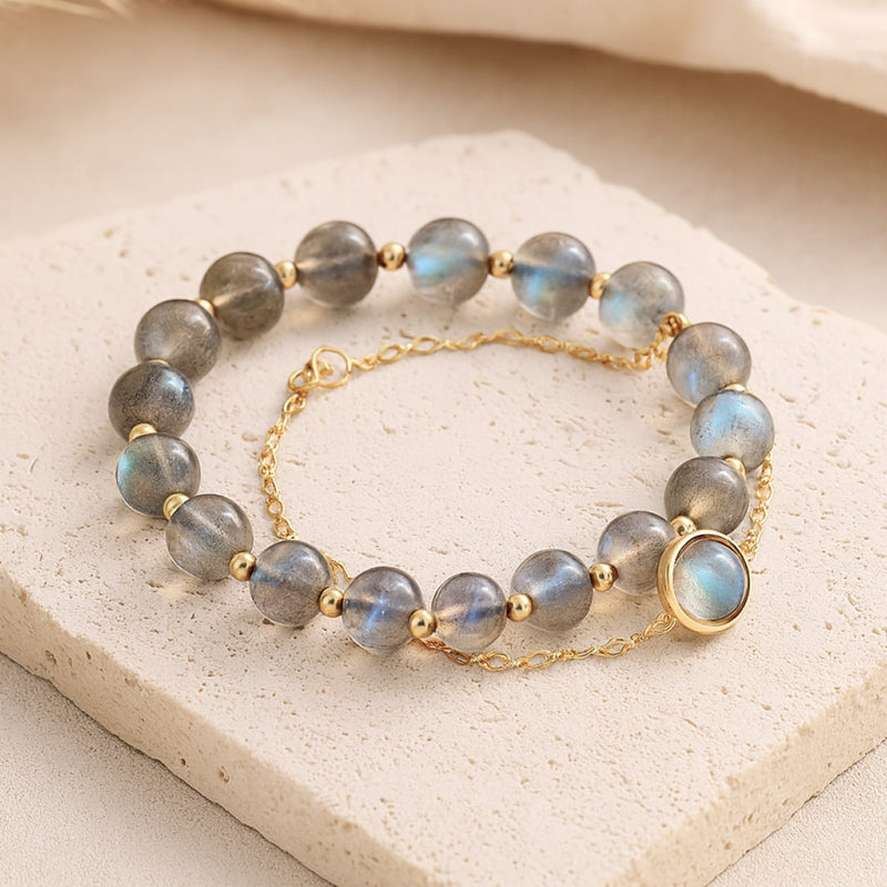 Bracelet Duo "Clarté & Protection" en Labradorite