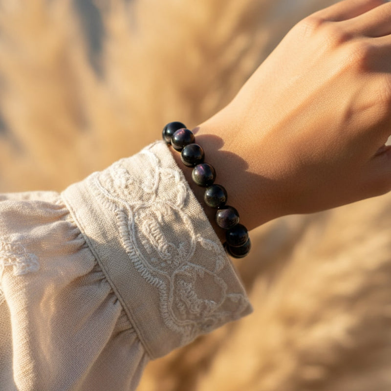 Bracelet "Guidance" en Obsidienne Œil Céleste