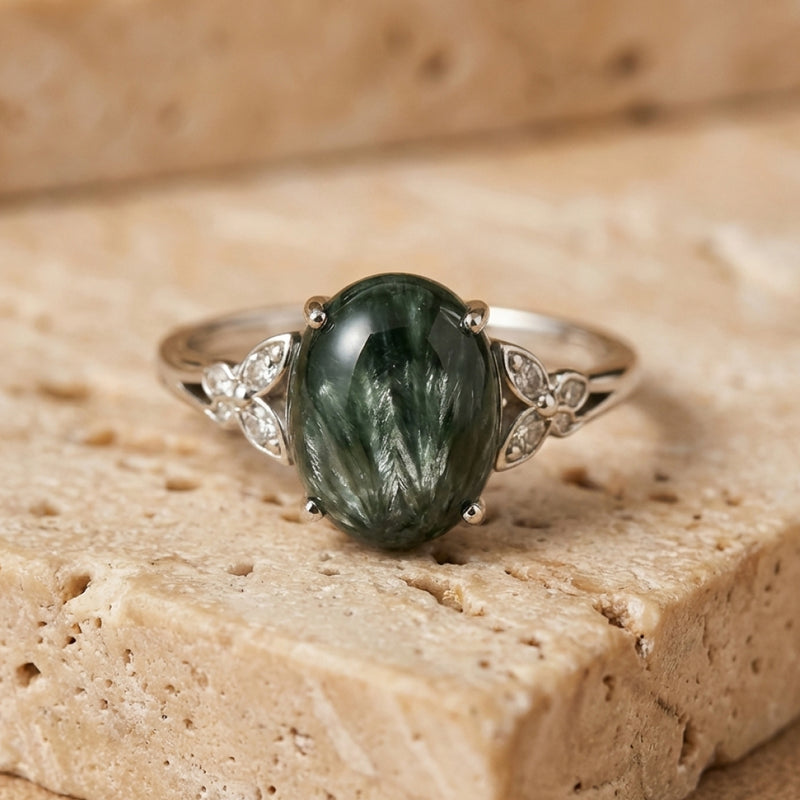 Bague Ajustable "Reconnexion" en Séraphinite