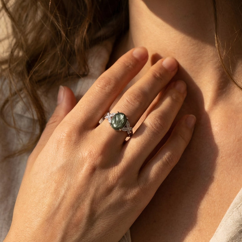 Bague Ajustable "Reconnexion" en Séraphinite