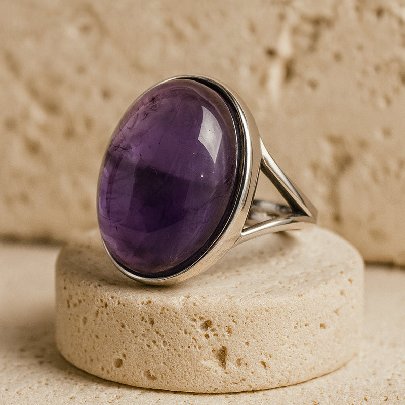 Bague "Shanti" en Améthyste & Argent