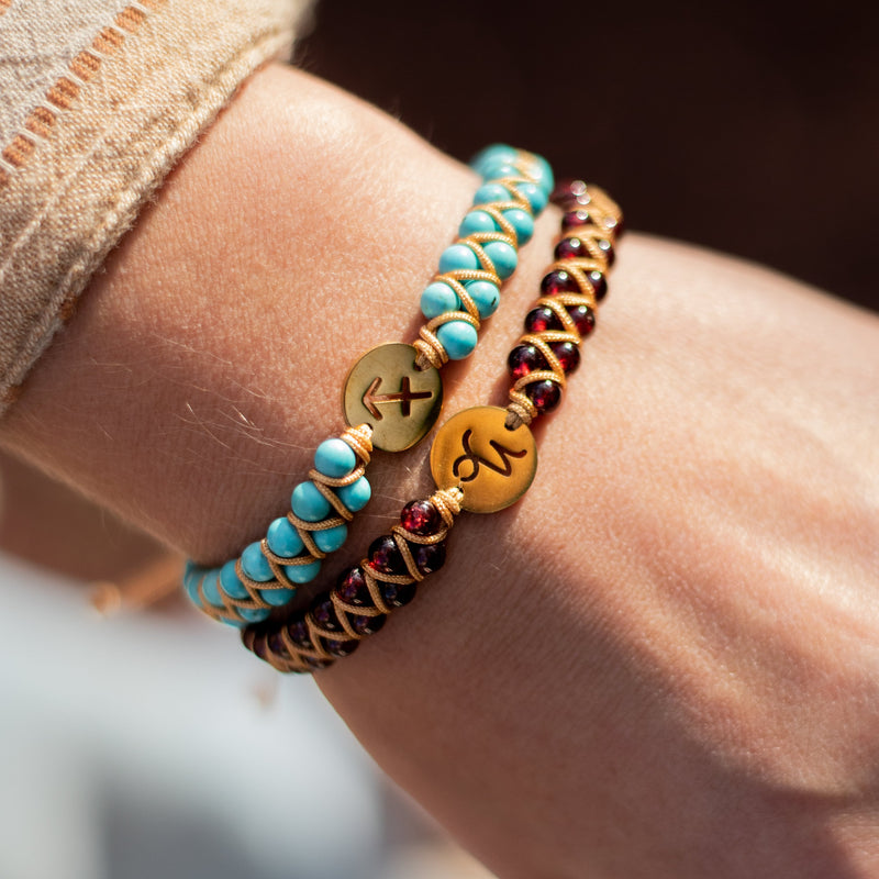 Bracelet Tressé "12 Constellations" en Pierres Naturelles