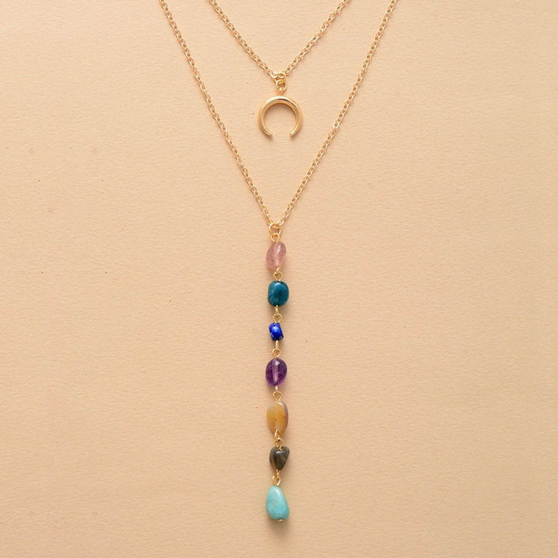Collier Double "Cascade des 7 Chakras"