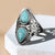 Bague "Echo Protecteur" en Turquoise & Argent - - L'Arbre des Chakras