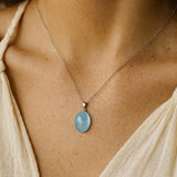 Pendentif "Calme Profond" en Aigue-Marine - - L'Arbre des Chakras