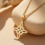 Collier "Bouclier Mystique" - Noeud de Sorcière - Or - L'Arbre des Chakras