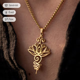 Pendentif "Lotus Unalome" - - L'Arbre des Chakras