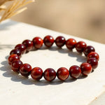 Bracelet "Bouclier Terrestre" en Œil de Taureau - 6mm / 17cm - L'Arbre des Chakras