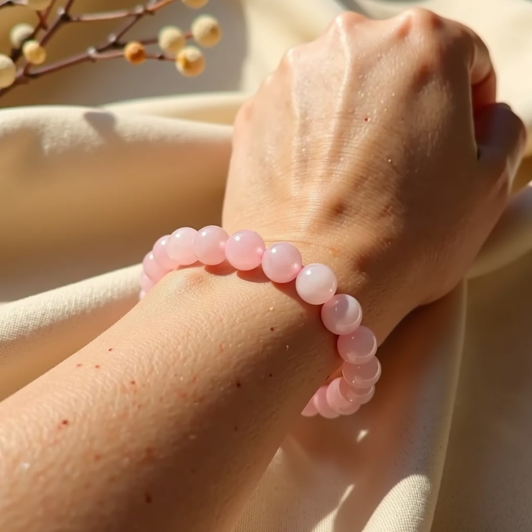 Bracelet "Amour Inconditionnel" en Quartz Rose - - L'Arbre des Chakras