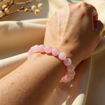 Bracelet "Amour Inconditionnel" en Quartz Rose - - L'Arbre des Chakras