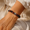 Bracelet Premium "Flamme Ardente" en Grenat, Œil de Taureau & Obsidienne noire