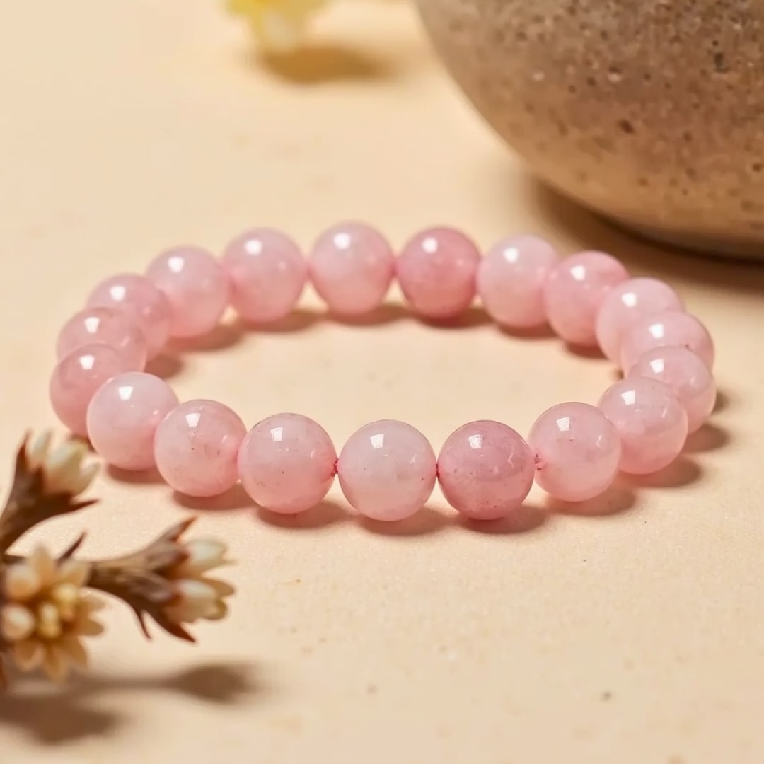 Bracelet "Amour Inconditionnel" en Quartz Rose - 6mm / 17cm - L'Arbre des Chakras