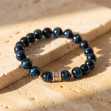 Bracelet "Veilleur Bleu" en Œil de Faucon