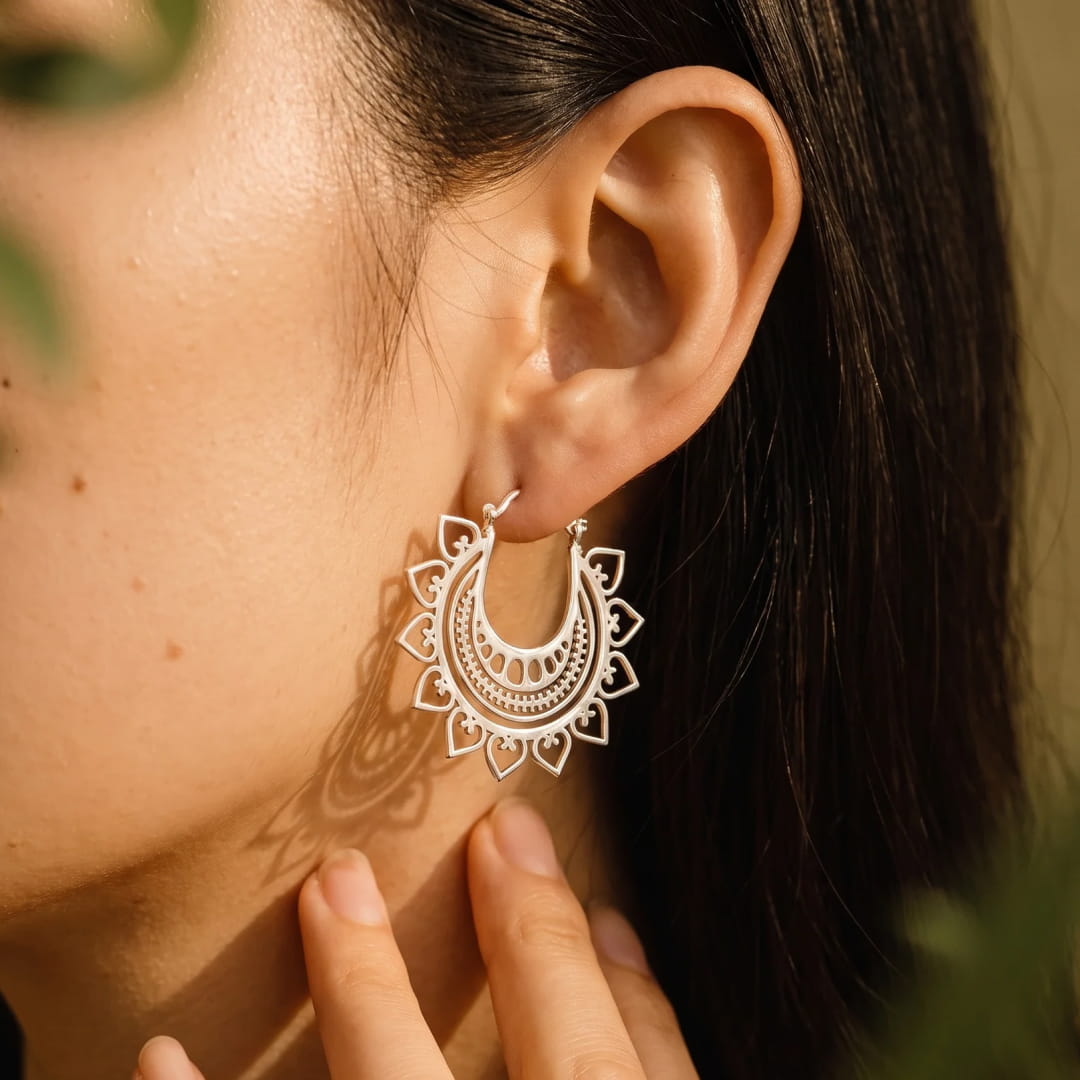 Boucles d'Oreilles "Sundari" - - L'Arbre des Chakras