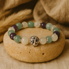 Bracelet "Moment de Calme" en Aventurine, Améthyste & Pierre de Lune - - L'Arbre des Chakras