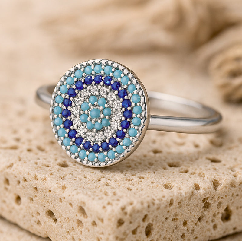 Parure Symbolique "Contre le Mauvais Œil" en Argent - - L'Arbre des Chakras