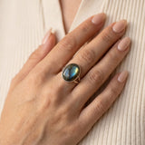 Bague Réglable “Aura Protégée” en Labradorite - - L'Arbre des Chakras