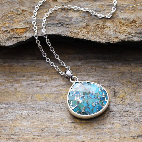 Pendentif "Eau Céleste" en Turquoise - Argent - L'Arbre des Chakras