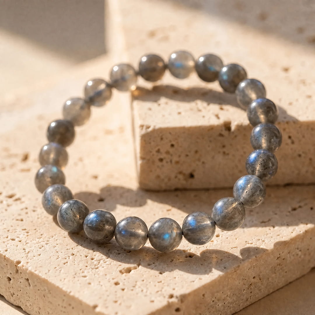 Bracelet "Bouclier de Protection" en Labradorite - 6 mm / 17 CM - L'Arbre des Chakras
