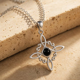 Pendentif "Protection Sorcière" en Obsidienne - - L'Arbre des Chakras