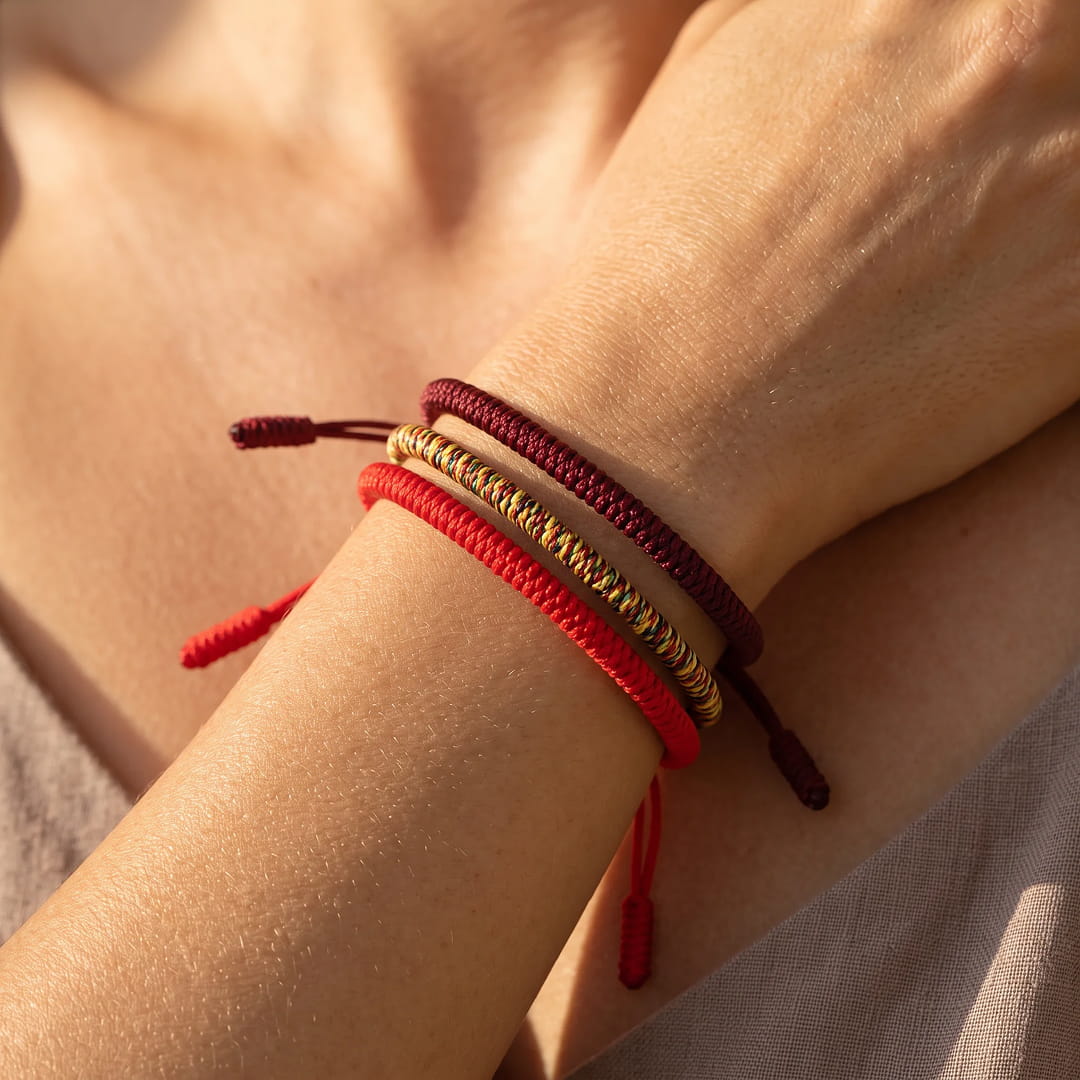 Trio de Bracelets Style Tibétain "Porte-Bonheur" - - L'Arbre des Chakras