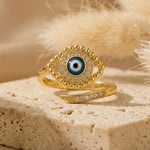 Bague Ajustable Oeil Bleu Porte-Bonheur - - L'Arbre des Chakras