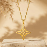 Collier Bouclier Noeud de Sorcière - dorée - L'Arbre des Chakras