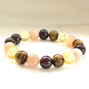 Bracelet "Joie Divine" en Pierre de Soleil, Grenat, Oeil de Tigre & Citrine - 18 CM - L'Arbre des Chakras