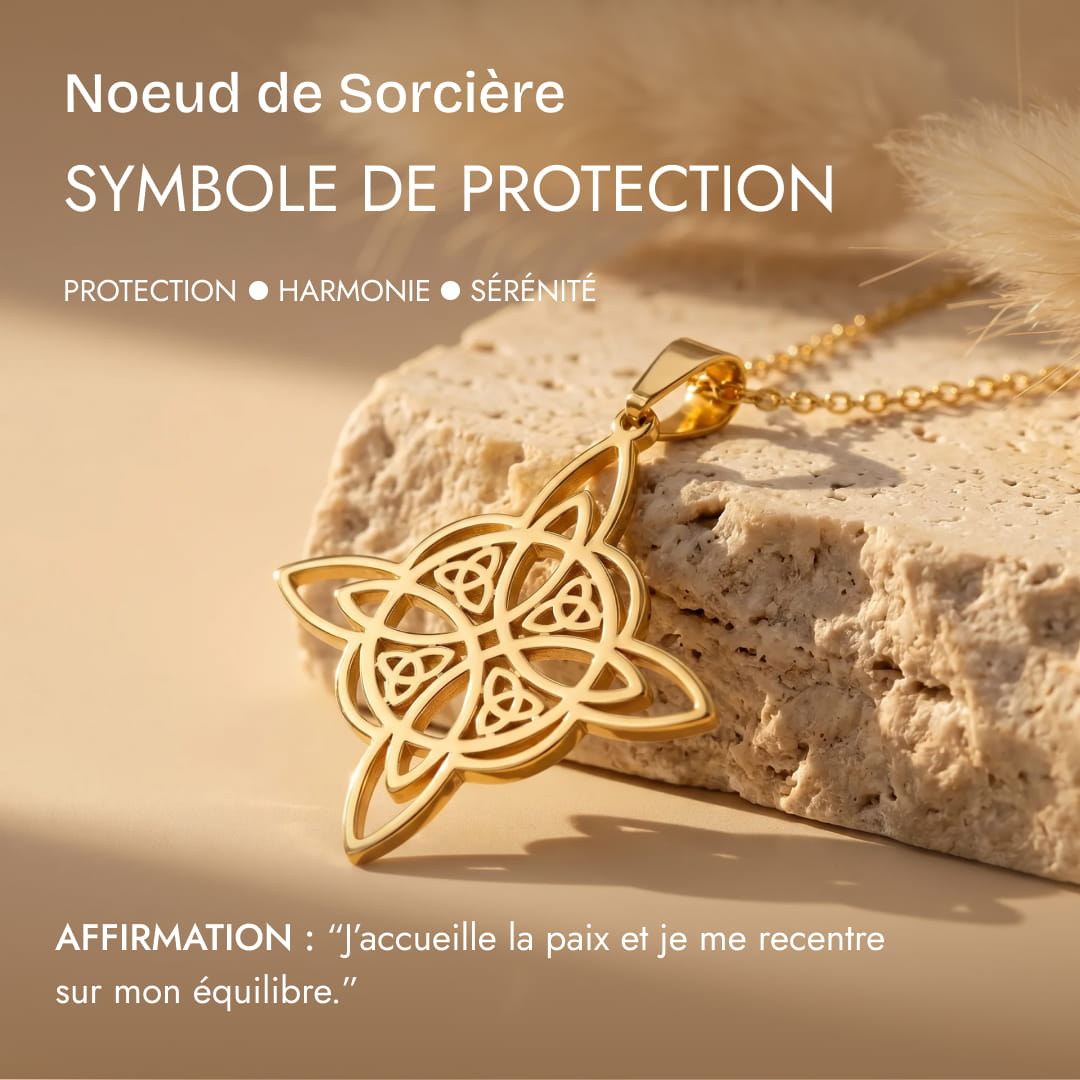 Pendentif "Protection Éternelle" en Nœud de Sorcière - - L'Arbre des Chakras