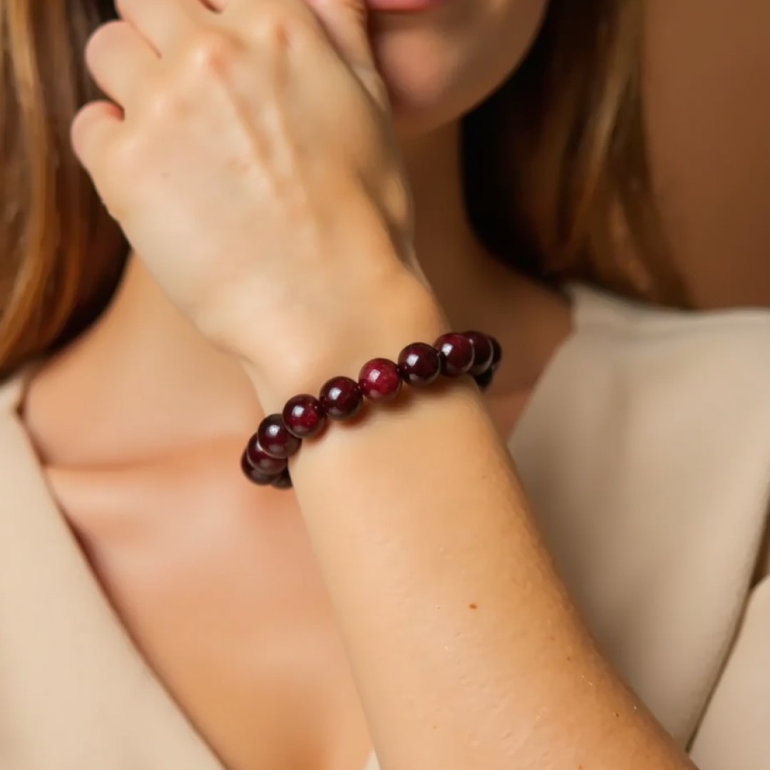 Bracelet "Force de Vie" en Grenat Almandin