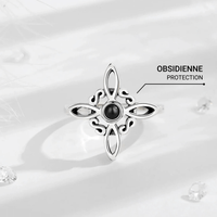 Bague Ajustable "Énergie Mystique" en Noeud de Sorcière & Obsidienne - - L'Arbre des Chakras