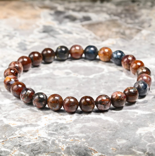 Bracelet "Force & Beauté" en Pietersite - 8mm / 17cm - L'Arbre des Chakras