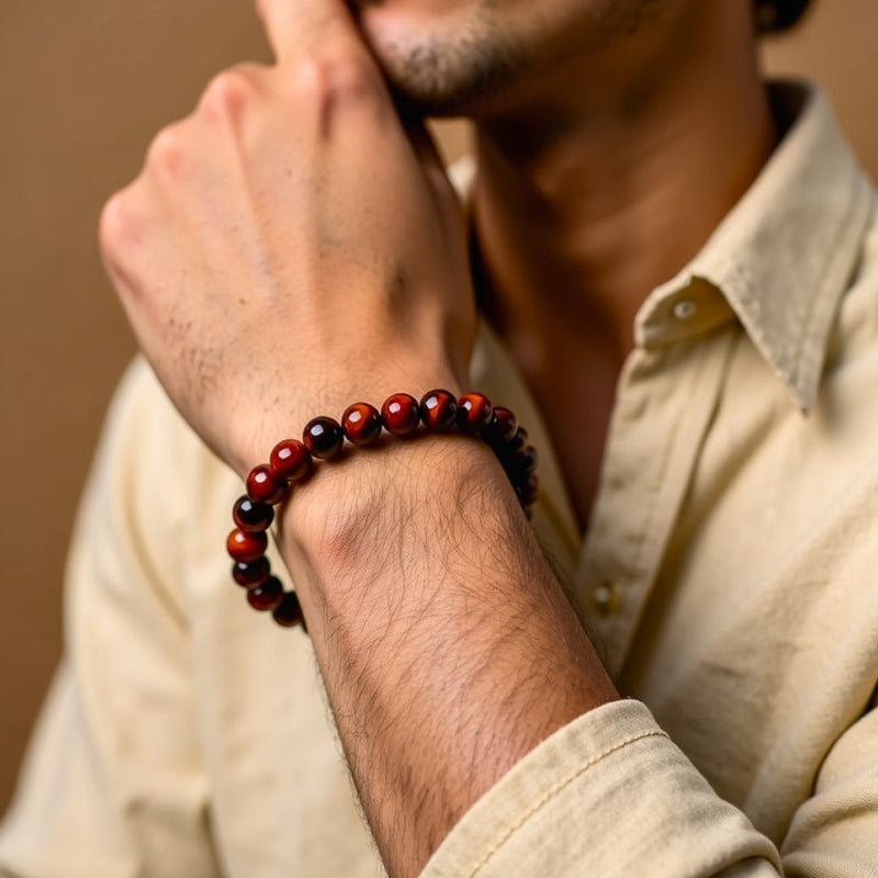 Bracelet "Bouclier Terrestre" en Œil de Taureau