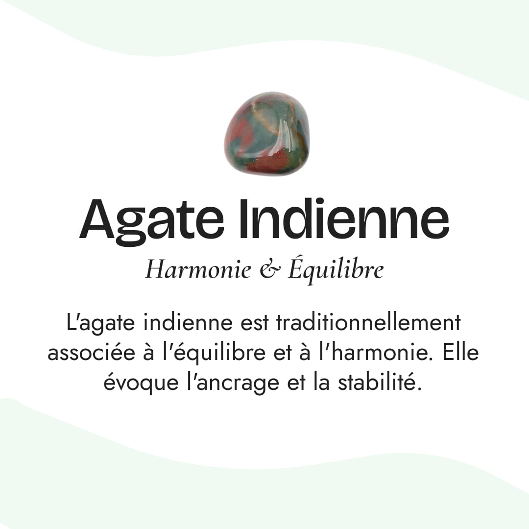 Bracelet "Paix Intérieure" en Agate Indienne - - L'Arbre des Chakras