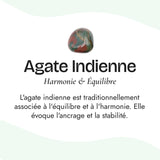 Bracelet "Paix Intérieure" en Agate Indienne - - L'Arbre des Chakras