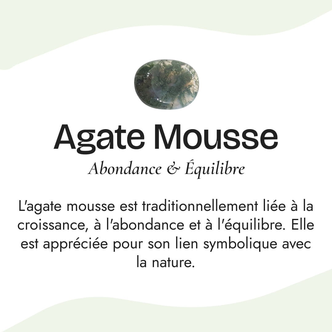 Bracelet Ajustable "Sérénité" en Agate Mousse - - L'Arbre des Chakras
